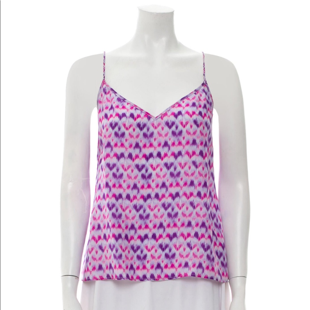 Paloma Blue  Silk Printed Top In PinkPurple